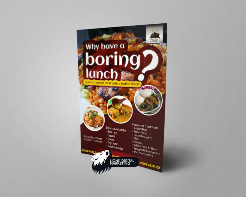 flyer design and print Aberdeen for Tasty T
